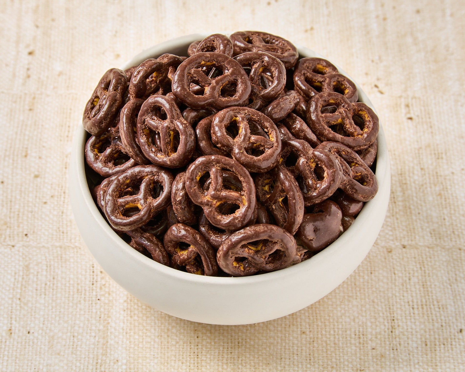 Pretzels dipped in dark chocolate