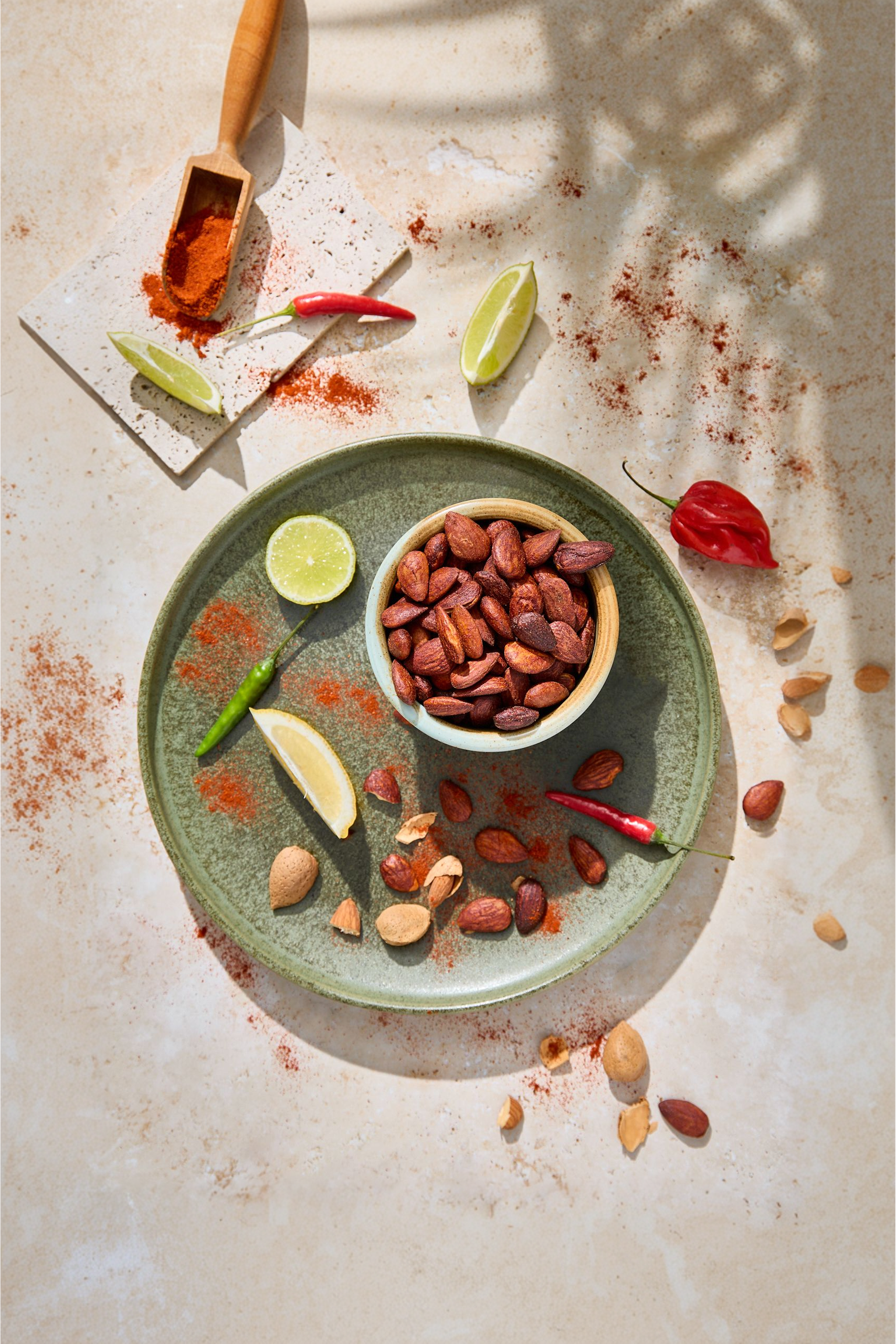 Almendra tostada sabor chili limón