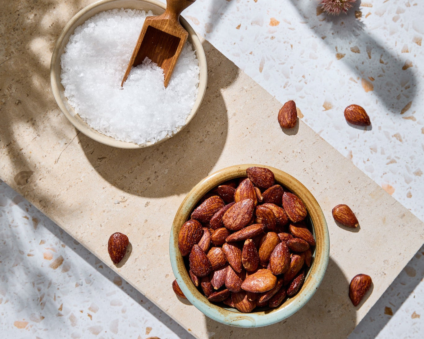 Salt and vinegar-flavored roasted almond
