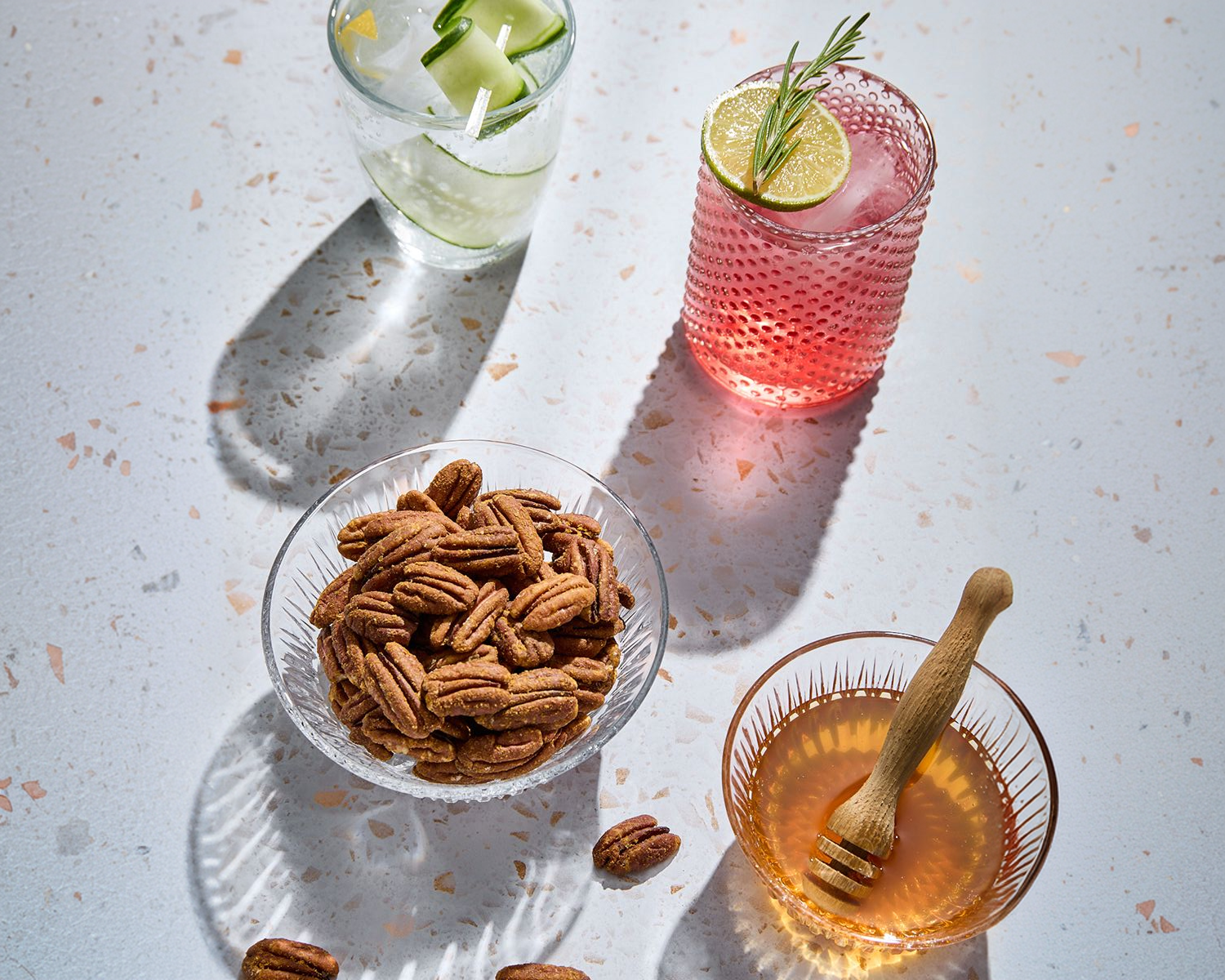 Honey mustard roasted pecans