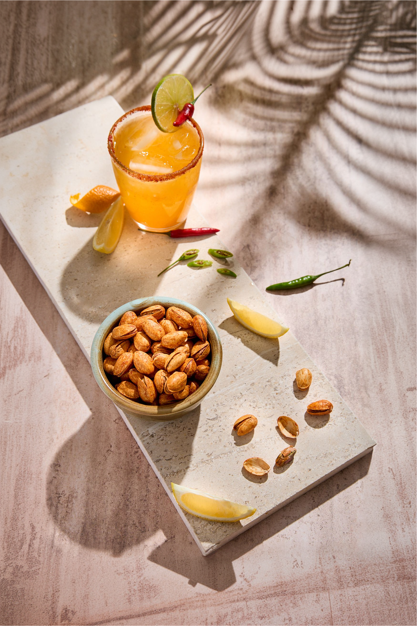 Pistacchio tostato al gusto di limone e peperoncino