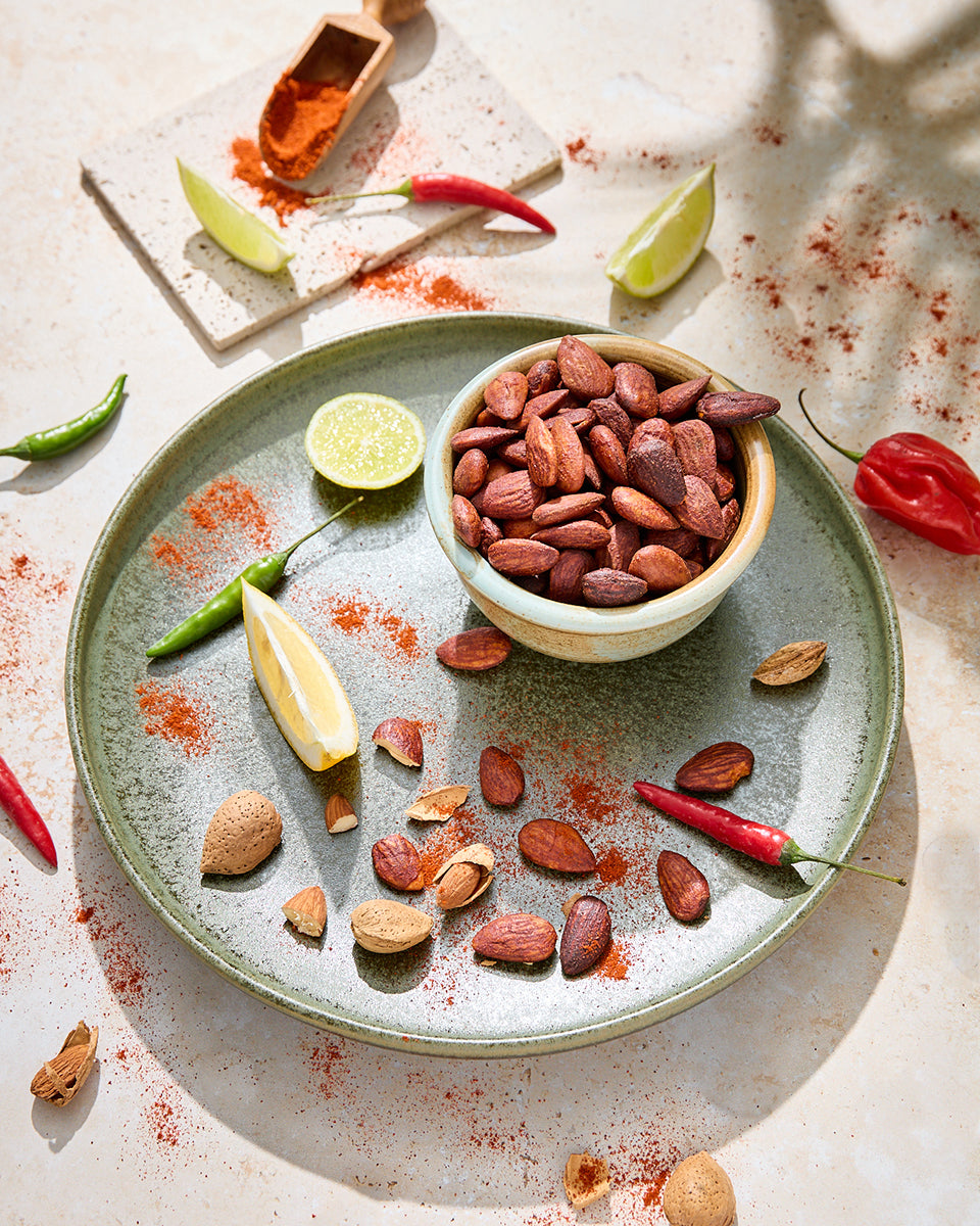 Almendra tostada sabor chili limón