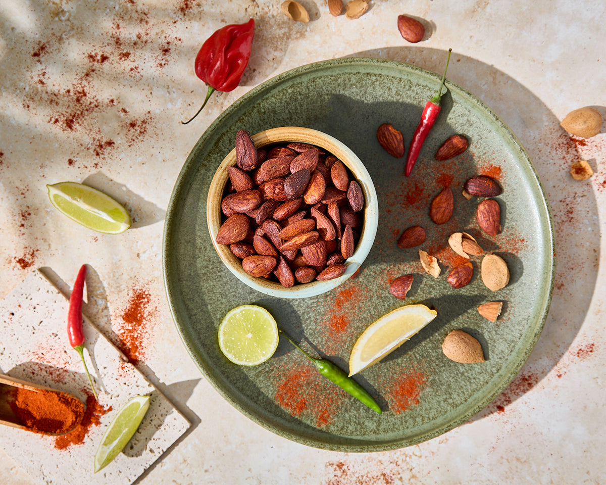 Almendra tostada sabor chili limón