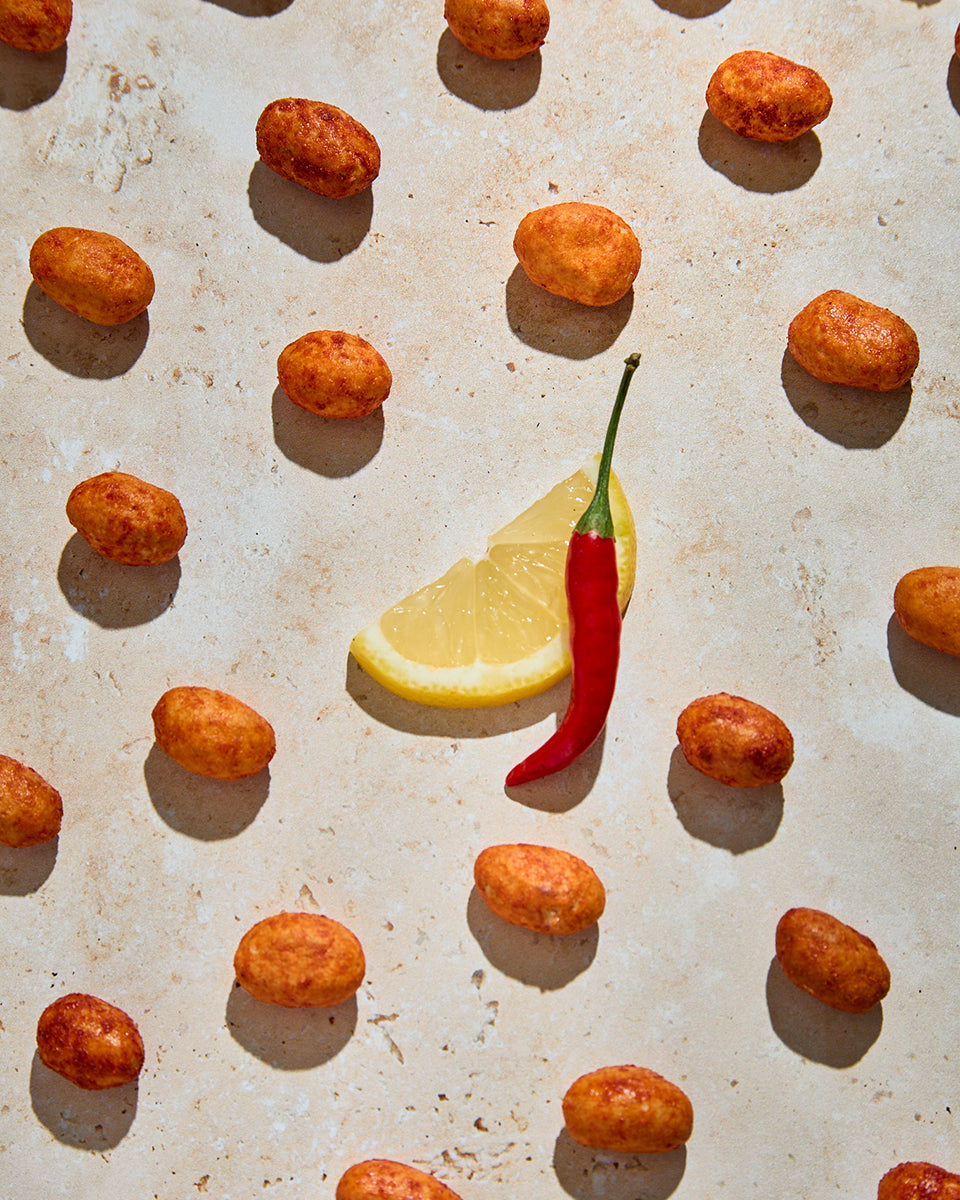 Crunchy coated krikri peanuts with chili lemon flavour